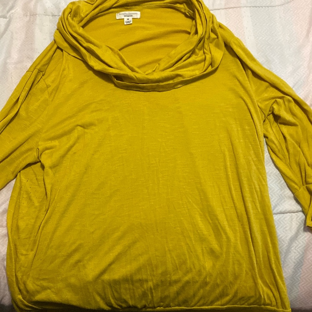 Yellow cowl-neck